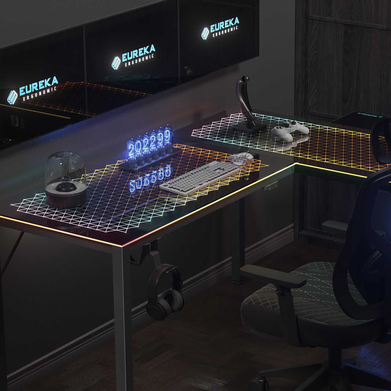 Gaming glass desk GTG-L60