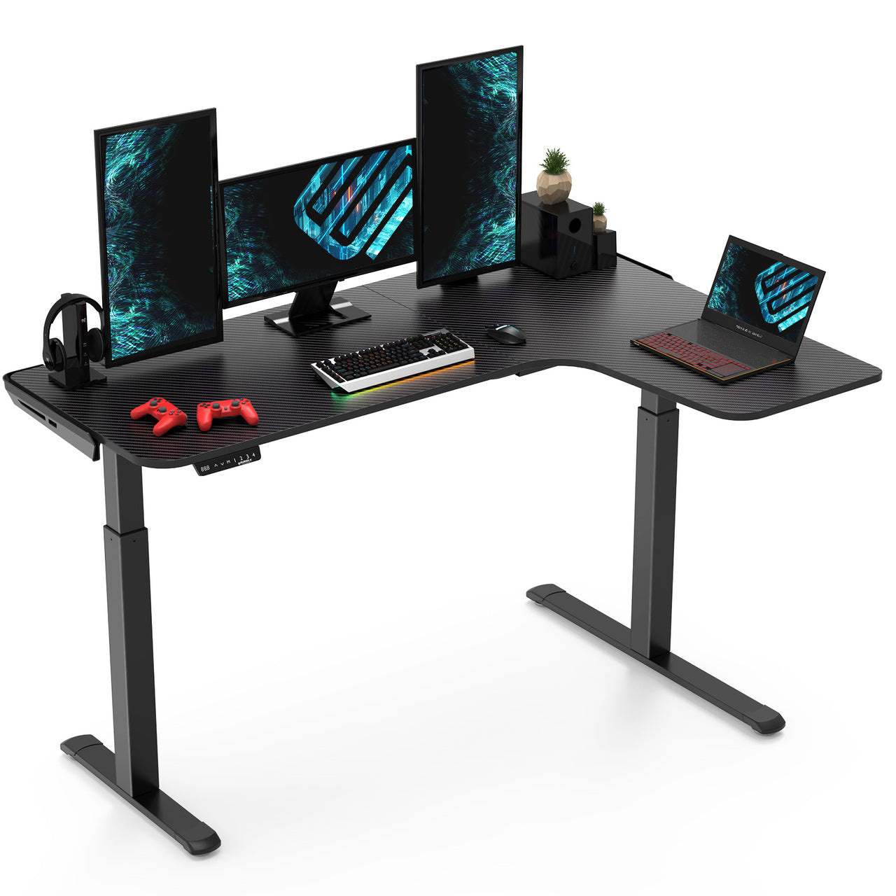 Standing Desk Yoga Poses - EGD 60 Inch L Shape Standing Desk for Gaming and Work From Home