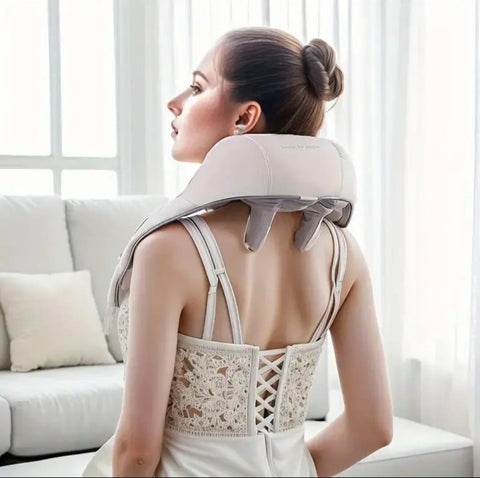 Model using the Shiatsu Heated Massager.