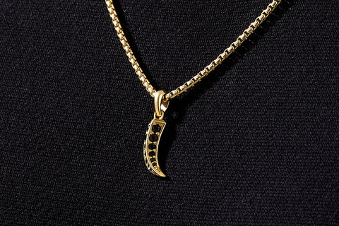 Black and gold necklace for men