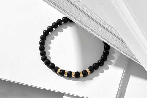 Black and gold pyramid bracelet