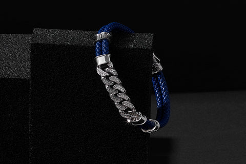 Customizable Cuban Links Leather Bracelets - Atolyestone