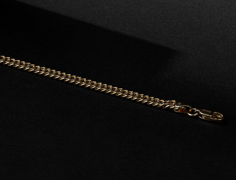 14k Gold Cuban Chain Bracelet for Men