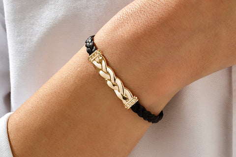 Black and gold woven bracelet