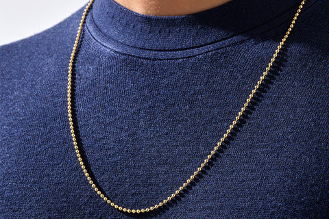 Ball Chain Necklace In 14K Gold - Atolyestone