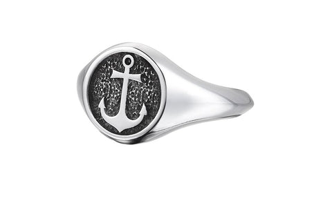 Men's Anchor Ring in 925 Sterling Silver