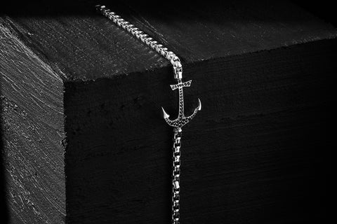 Men's Anchor Box Chain Bracelet