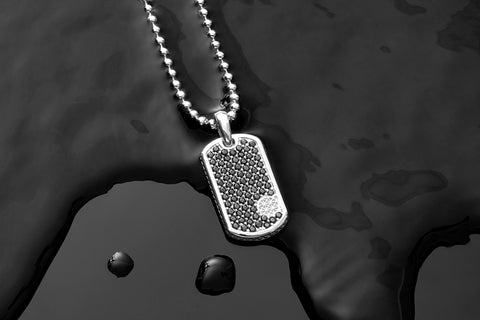 Men's Pave Tag Necklace