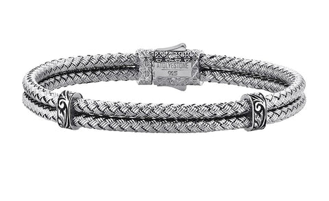  925 Sterling Silver Braided Bangle Bracelet