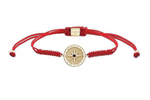 Compass Macrame Bracelet in Solid Gold - Atolyestone
