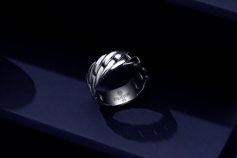 Chain Ring in 925 Sterling Silver - Atolyestone