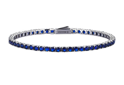 Classic Tennis Bracelets with Blue Cubic Zirconia Stones