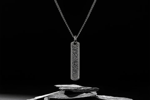 Men's Solid Silver Classic Soldier Tag Necklace