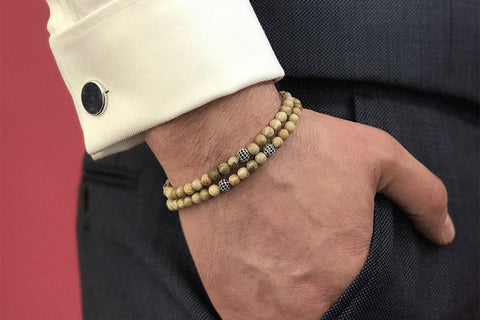 Zenith Double Beaded Bracelet with CZ Balls - Atolyestone