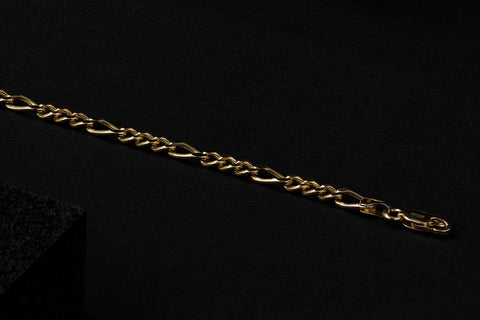 Men's Figaro Chain Bracelet 14K Gold