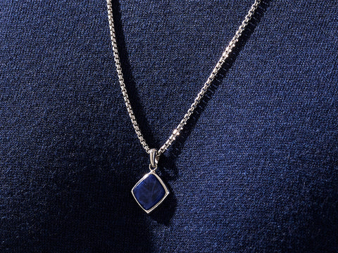Navy Blue Necklace Crystal Emerald Cut Montana Blue Necklace Large Pen –  Little Desirez Jewelry