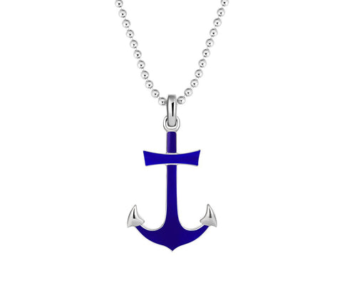 Blue Anchor Pendant in Ocean Blue