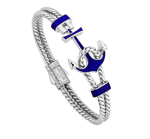 Ocean Blue Laquer Anchor Bracelet