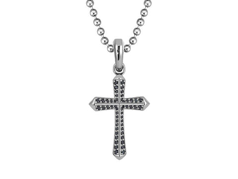 925 Solid Silver Paved Cross Pendant