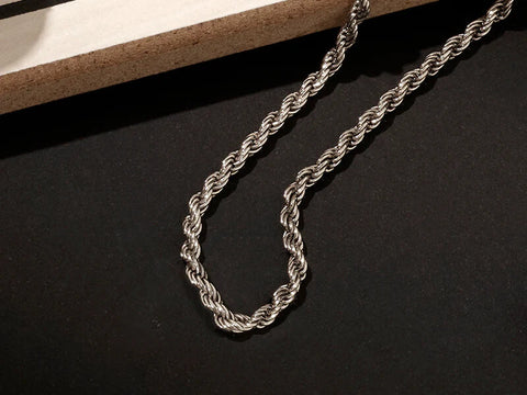 925 Sterling Silver Rope Chain Necklace for Men