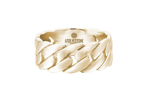 Men's Chain Ring in Solid Gold