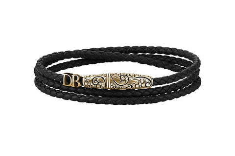 Black and gold wrap bracelet