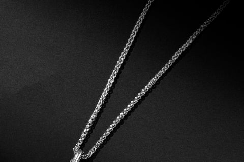 Men's Wheat Chain Necklace in Sterling Silver