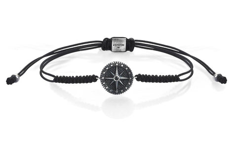 Men's Compass Charm Macrame Bracelet