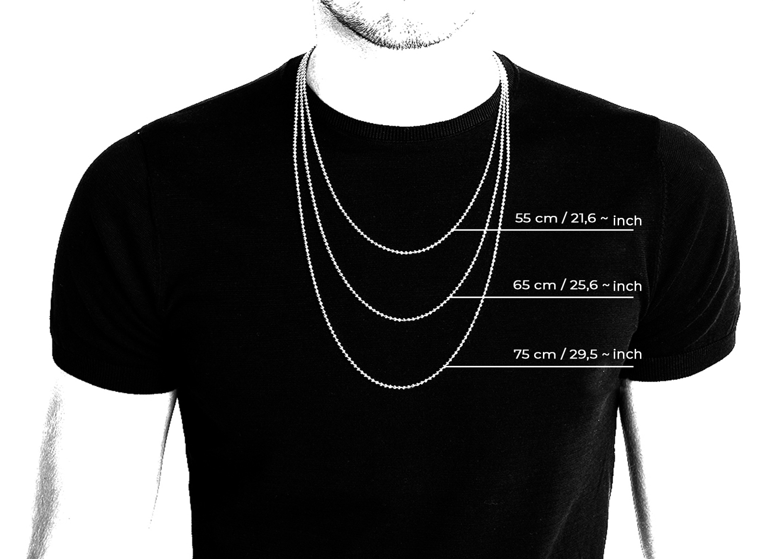 Mens Necklace Lengths Chart