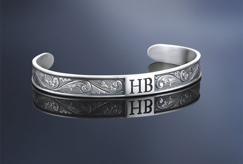 Customizable Silver Cuff Bracelet