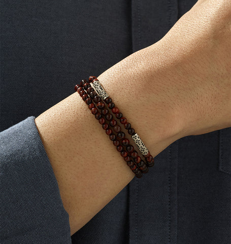 Buy Stone Bracelets with Finest Leather - Prime Black Beads