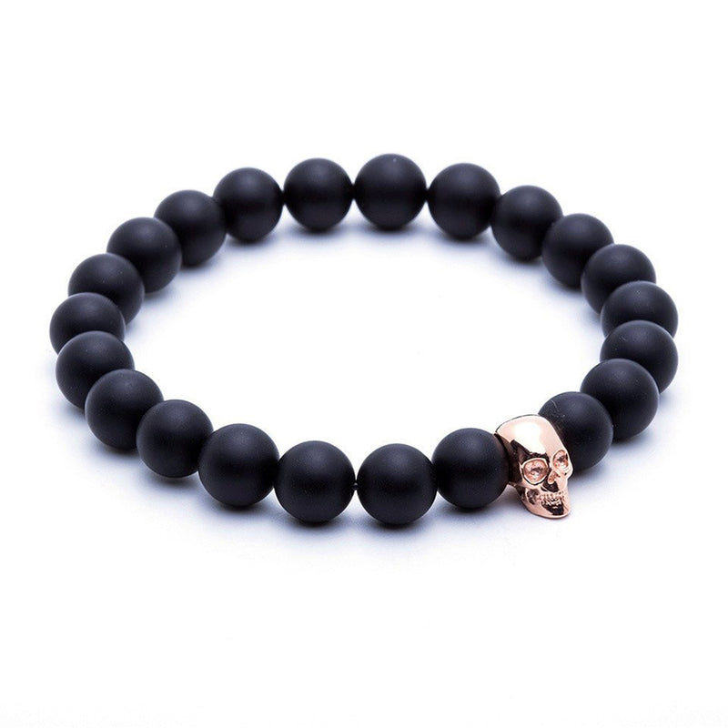 mens beaded skull bracelets