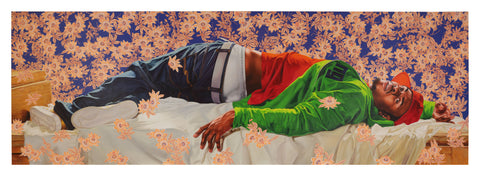 Kehinde Wiley (born Los Angeles, California, 1977). Femme piquée par un serpent, 2008. Oil on canvas, 102 × 300 in. (259 × 762 cm). The Dean Collection, courtesy of Swizz Beatz and Alicia Keys. © Kehinde Wiley. (Photo: Glenn Steigelman)