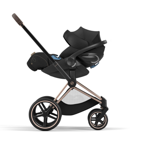 Priam stroller with compatible car seat