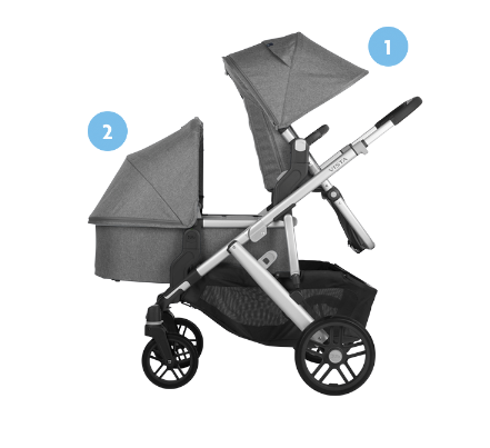 UppaBaby mixed age configuration for Vista stroller