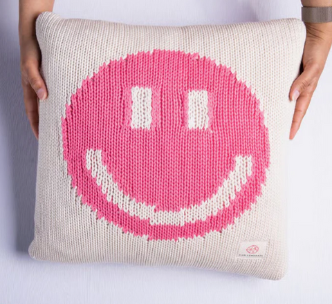 Happy face cushion by pink lemonade