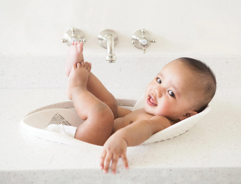 On your first trip with baby bathing them is a splash