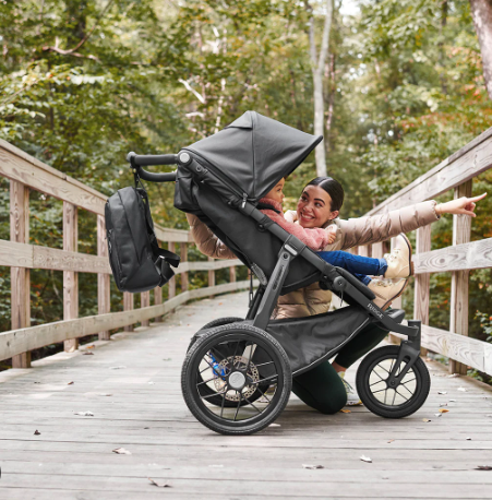 Child riding in Uppababy Ridge Stroller