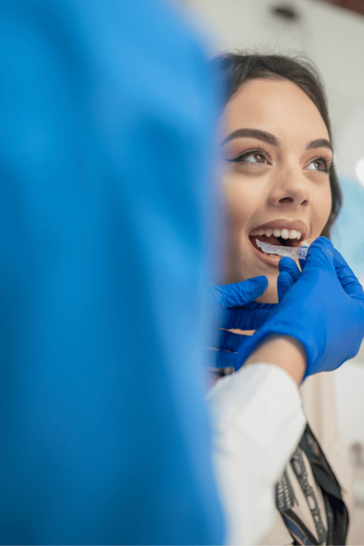 A woman getting new retainers