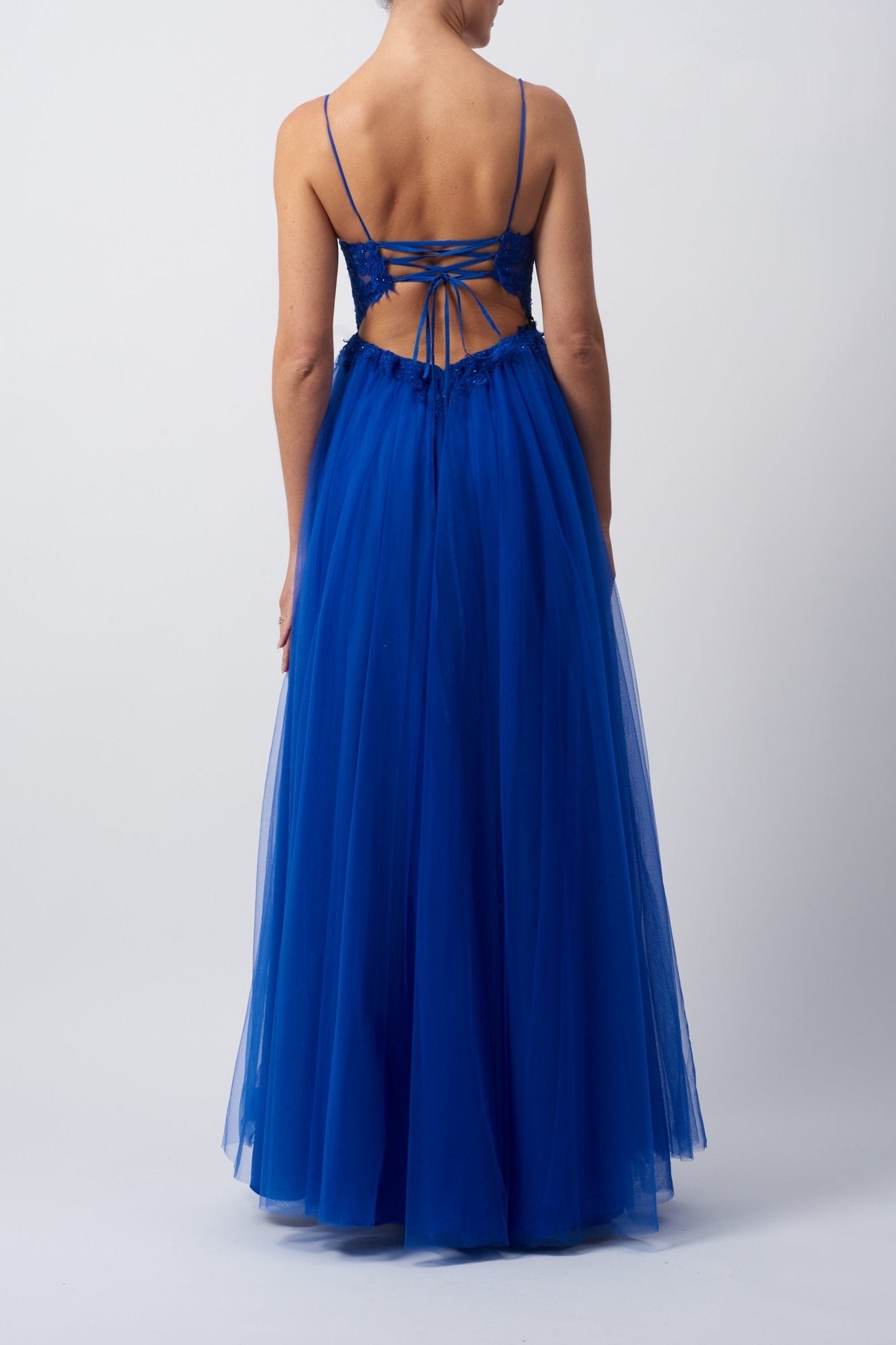 Kellie Halter Maxi Dress in Royal Blue