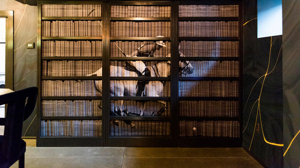 Interior Design Book Mural Installation, Polo Players and Horses