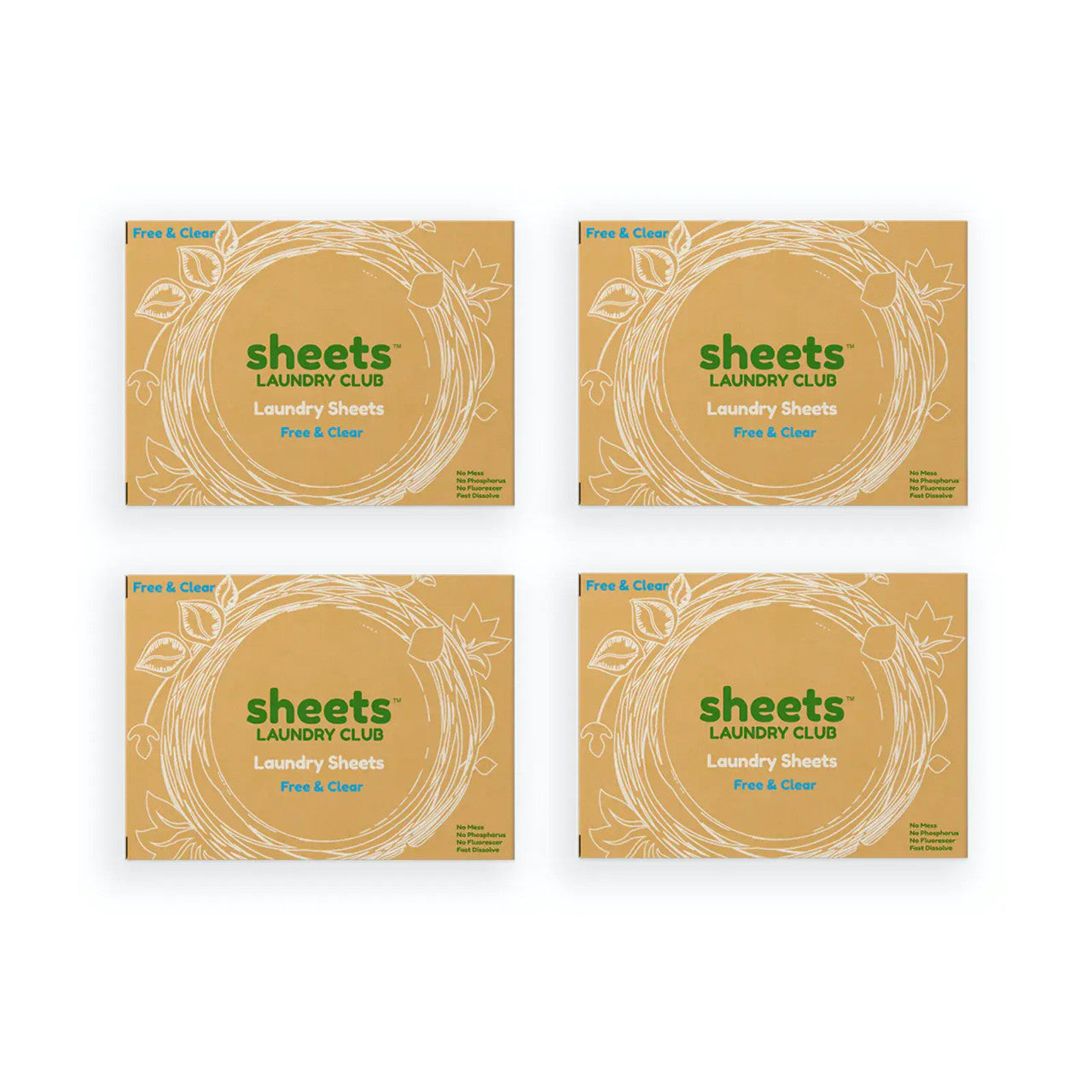 Sheets Laundry Club Laundry Sheets, Free & Clear - 50 sheets