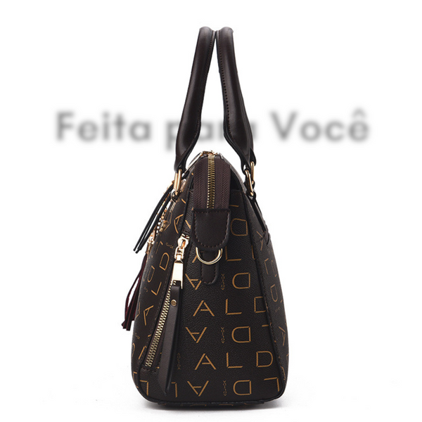 Bolsa Feminina Vintage de Couro – ALD, Bolsa Feminina Retrô Clássica, Bolsa Feminina ALD, Bolsa Coro Legitimo, Bolsa Feminina