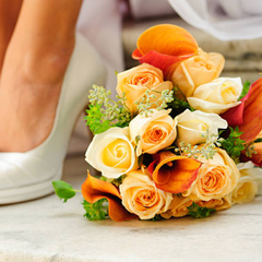 orange wedding flowers