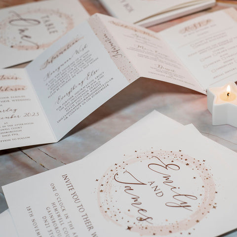 Sparkly Circle wedding stationery collection