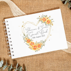 orange wedding guest book