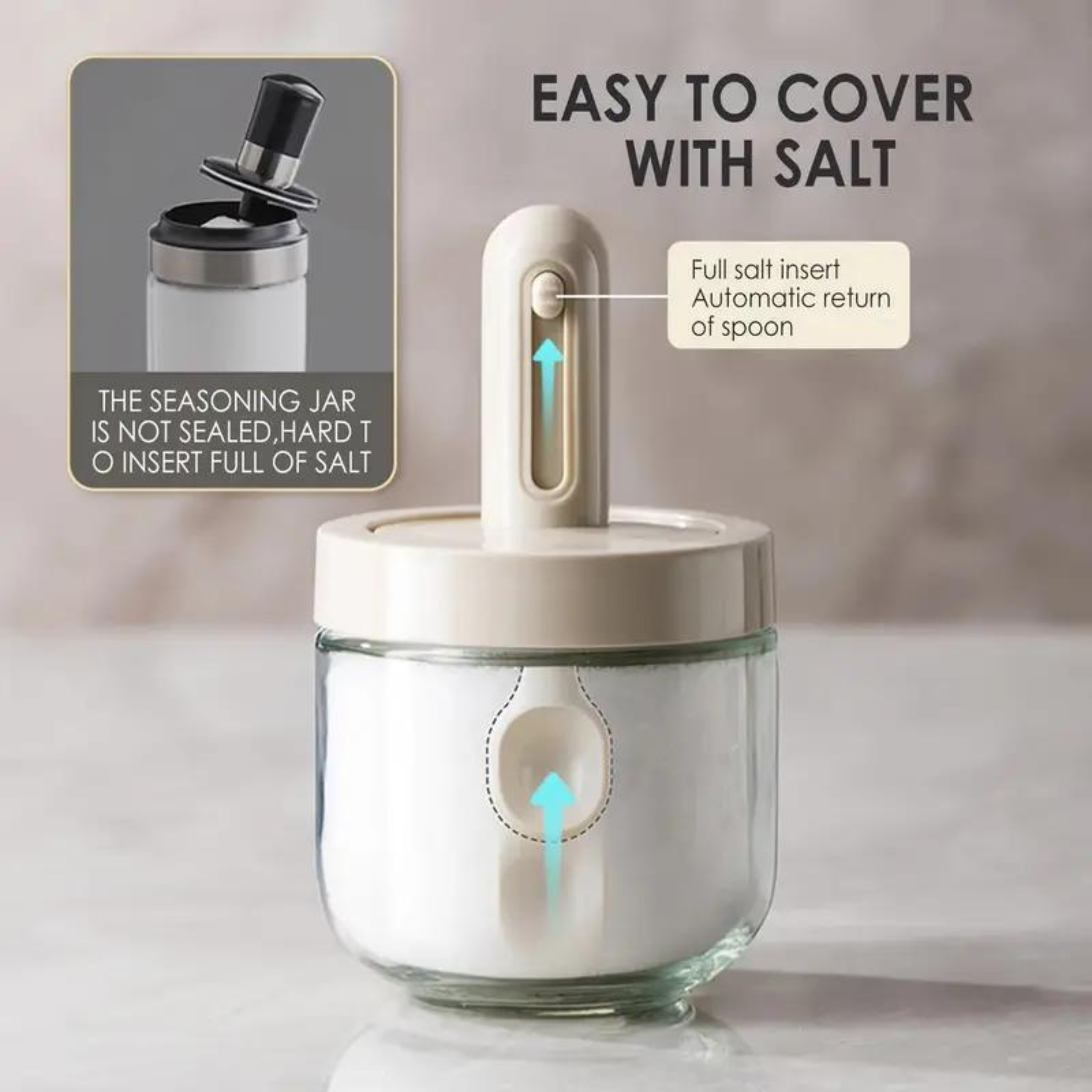 Seasoning Bottle Home Kitchen Seasoning Box Sub-packaging Salt Flavor Fine Seasoning Bottle Seasoning Spoon Storage Box Leak-proof Can Catering Service Cooking Tool