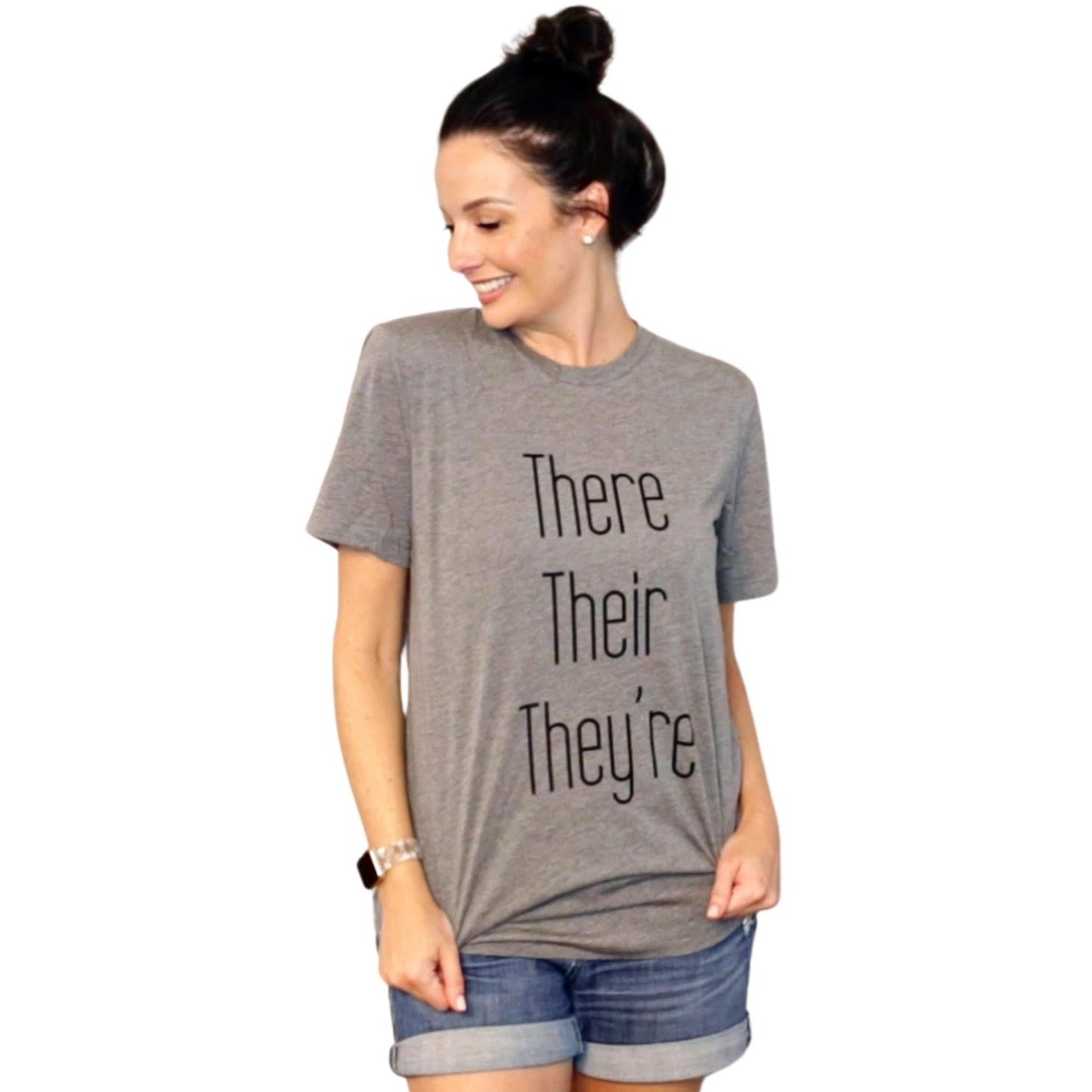 There Their Theyre Women Relaxed Crew T-Shirt Tee Graphic Top#N ...
