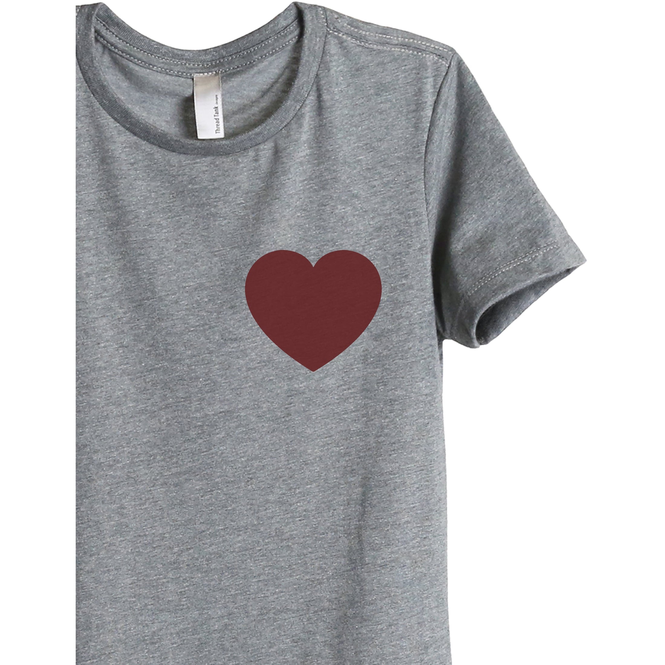 Small Heart Women's Relaxed Crewneck Graphic T-Shirt Top Tee Exclusive ...