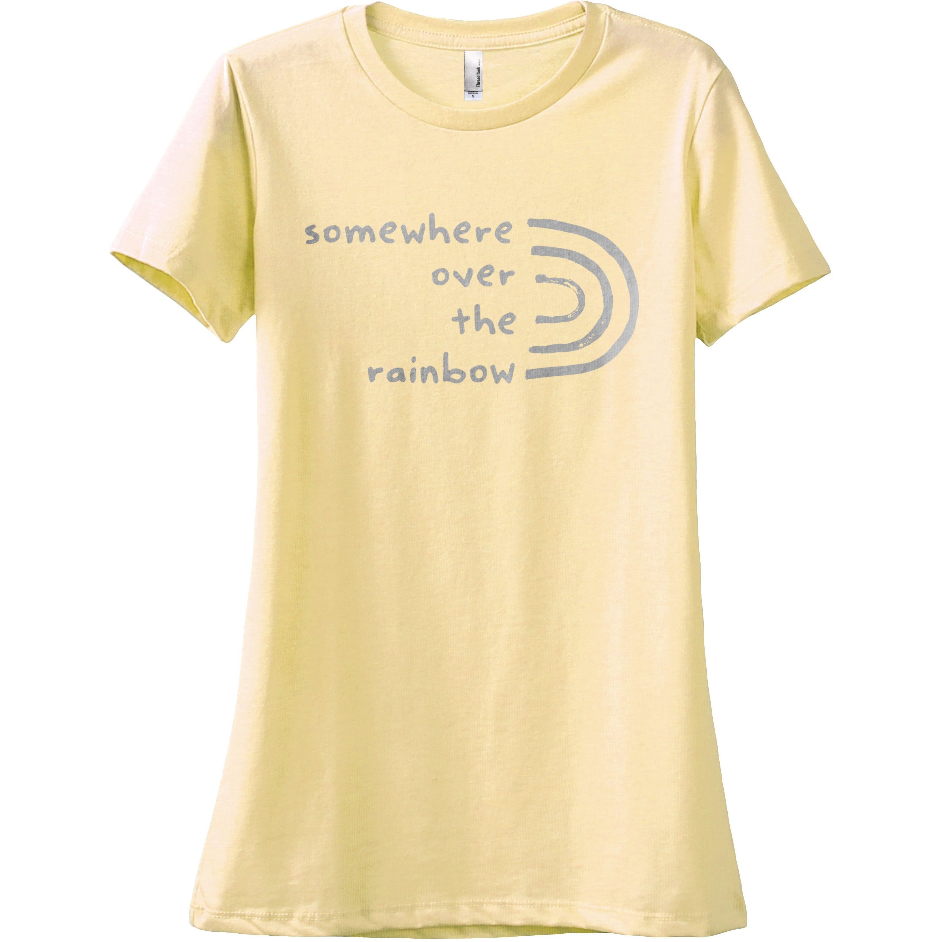 Somewhere Over The Rainbow Women's Relaxed Crewneck Graphic T-Shirt Top Tee